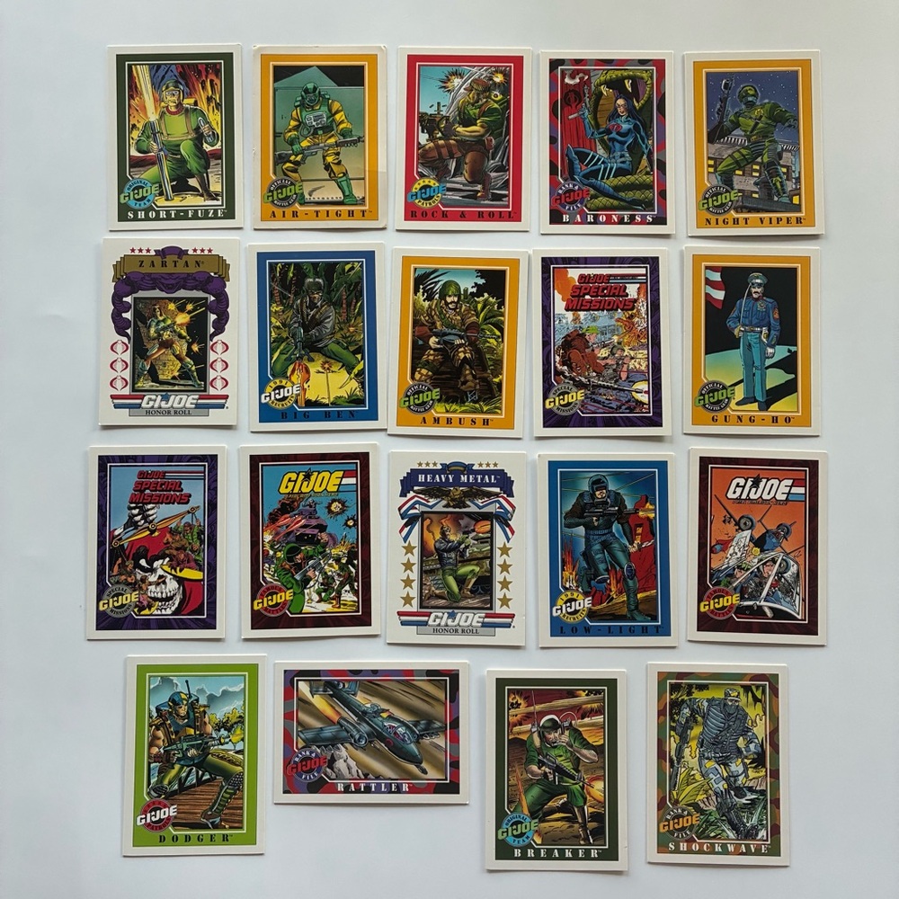 VTG 1991 Impel G.I. Joe Trading Card Lot of 18‎ Mixed Characters Series Hasbro